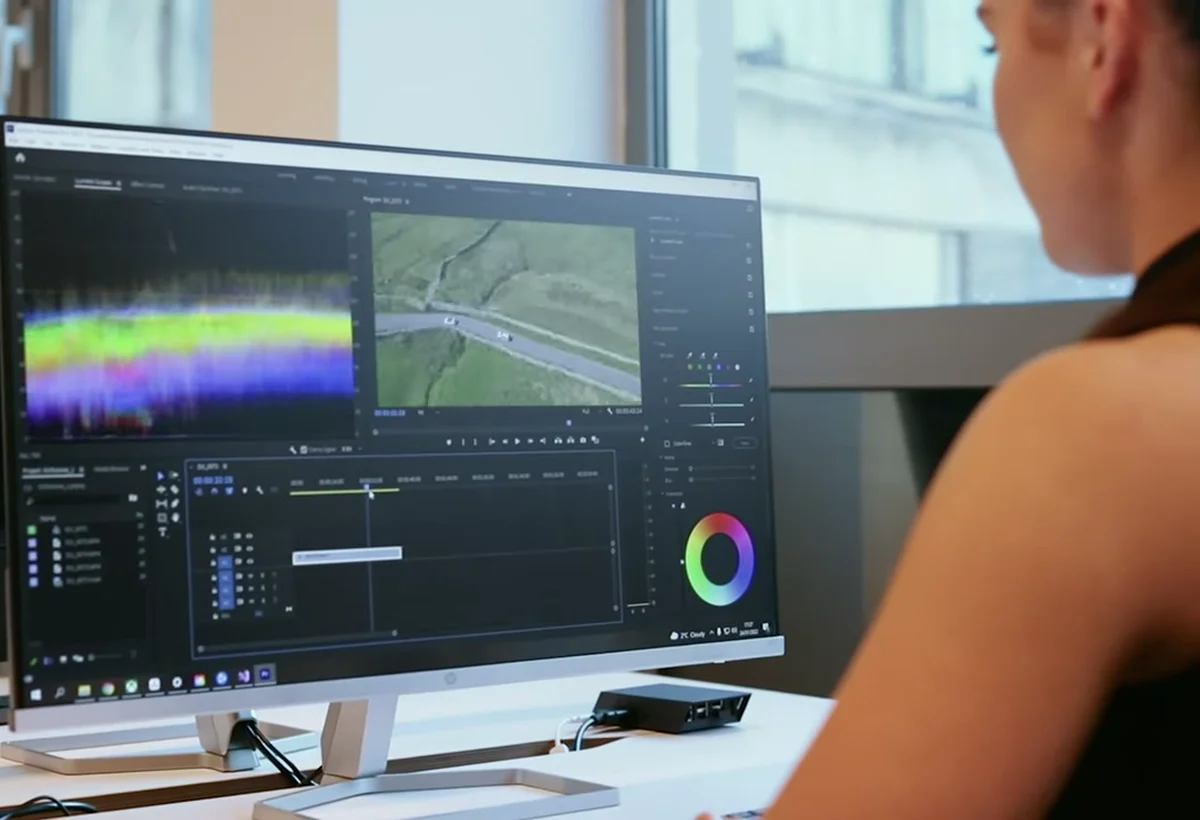 Video editing and colour grading workstation running through LoLa