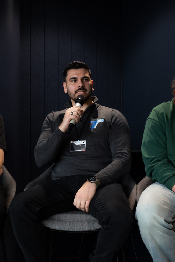 LoLa Founder Rogiros Theophanous contributing to the Technologies and Innovation panel at RE:FORMAT Manchester 2026.